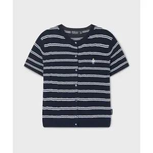 매장정품 WHO.A.U Steve R-neck Cable Short Sleeve Cardigan / WHCKG2412F
