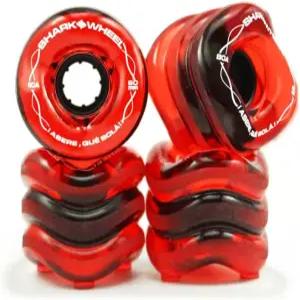 샤크 휠 60mm 80a 스케이트보드 투명 빨간색