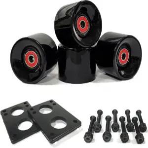 LOOEEL 70mm 롱보드 휠 80A에는 ABEC9 포함되어 볼트가 나사 및 하드웨어 라이저 스페이서 베어링 있으며