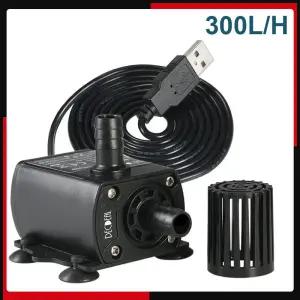 USB 초저소음 미니 브러시리스 워터 펌프 방수 수중 분수 수족관 순환 300L/H 트 300cm DC5V 4.8W