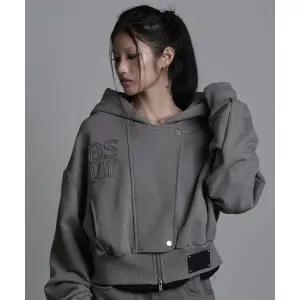 매장정품 AS YOU ARE 하이드 크롭 후드 집업 다크 그레이