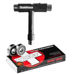 본즈 스위스 세라믹 스케이트보드 롱보드 롤러 베어링8팩 무료 도구모델 스케이트 스케이트하우스 T핸들