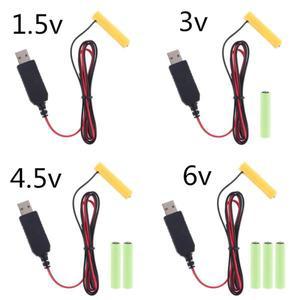 LR03 AAA 배터리 제거 USB 전원 공급 케이블 장난감 손전등 시계 LED 등용 1.5V 교체