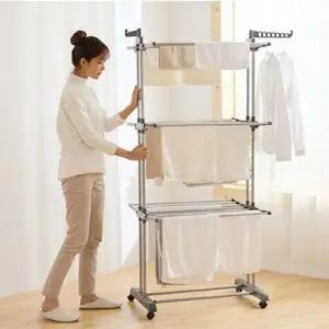 [비케이엠_63]조립식 건조대 이불 옥상 수직 걸이 이동식