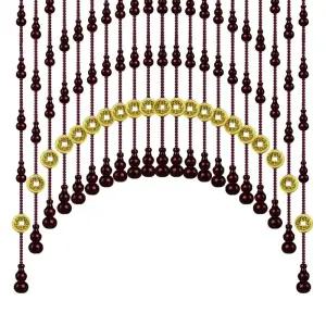 현관 출입문 중국풍 아치형 구슬 인테리어 하프 이앤 현관문종 도어 문 가림막 출입문종