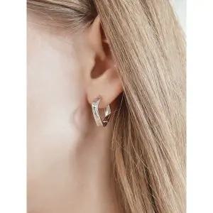 가이거 스퀘어 링 원터치 실버 귀걸이 GISVEE048 741462