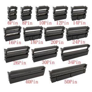 10Pcs FC 6P/8/10/12/14/16/18/20/24/26/30/34/40/50 핀 2.54mm 피치 암 IDC 소켓 커넥터 리본 케이블