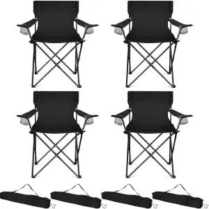 해스틸 캠핑 의자 4팩 컵 홀더가 있는 오버사이즈 접이식 야외 뒷마당 해변 잔디밭 파티오 닉 낚시 패브릭