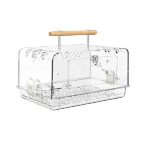 휴대용 이동장 앵무새 새장 케이지 투명 아크릴 캐리어 산책용 이동케이스