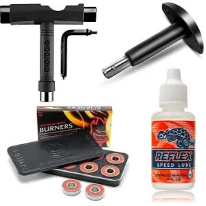 스피트파이어 버너 베어링 8팩 리플렉스 스피드 유닛 프레스풀러 도구 스케이트보드 포함 윤활유 및