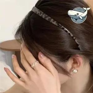 세련된 카키 호피 헤어밴드 여성 이모티콘 남자헤어밴드 남자머리띠 얇은머리띠