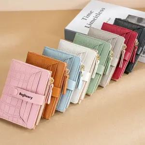 악어 가죽 패턴 메탈 스냅 버튼 로고 데일리 반지갑 지갑형케이스 미니토트백