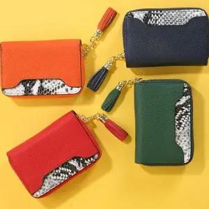 클래식 디자인 심플 가죽 카드지갑 지퍼 오픈클로징 명합지갑 카드파우치 미니카드지갑