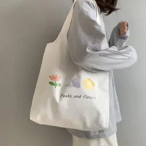 심플 디자인 에코백 데일리 자석잠금 포켓수납 숄더백 프린팅에코백 캔버스에코백