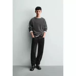 자라 ZARA 페이크 퍼 릴렉스핏 스웨터 - 그레이 3791273