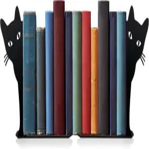 들여다보는 고양이 금속 책꽂이 귀여운 장식품n홈 오피스 선물n블랙 위한 애호가 책상n책꽂이n여성을