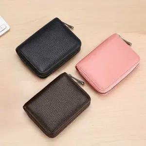 심플 디자인 가죽소재 아코디언 명함 카드지갑 명합지갑 카드파우치 미니카드지갑