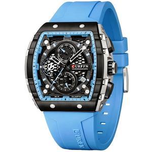 [미국배송] 남성용 고급 크로노그래프 시계 고무 스트랩 블랙 방수 날짜 아날로그 쿼츠