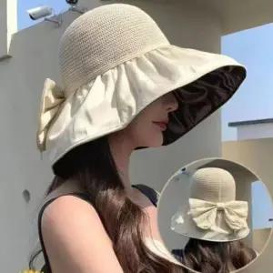 오렌느 UPF50+플라이 리본 플로피햇 자외선 차단 모자