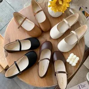 여성 심플 메리제인 플랫슈즈 스트랩 플랫구두 4컬러 플랫슈즈 무지플랫 구두플랫