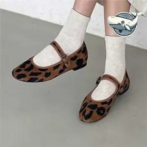여자 메리제인 호피 플랫슈즈 데일리 편안한 여성플랫슈즈 발편한플랫 여성단화구두