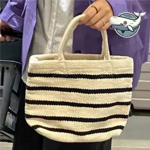 모던 스트라이프 여성 토트백 간편 캐주얼 여성토드백 여성토트백 피크닉가방 탑핸들백