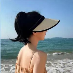 차단 썬캡모자 썬캡 자외선 라탄 돌돌이 패션 남성 간편휴대모자 간편휴대