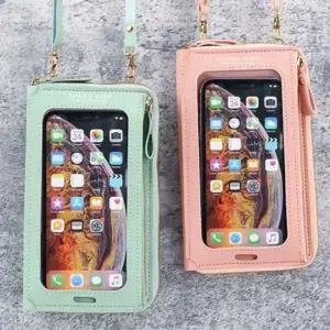 투명 터치 미니 크로스백 핸드폰 지갑 스마트폰 가방