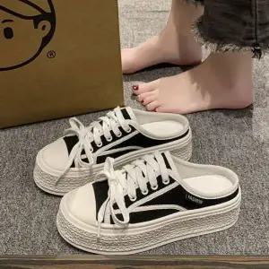 여자 통굽 키높이운동화 뮬 스니커즈 블로퍼 캔버스화 여성스니커즈 뮬스니커즈