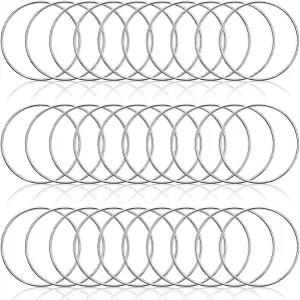 공예용 3인치 금속 반지 30개 실버 플로럴 마크라메 후프 DIY 화환 드림 캐처 벽걸이 홈 데코레이션