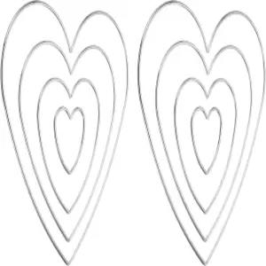 파티킬 드림 캐처 링 세트 4사이즈 메탈 하트 모양 마크라메 화환 플로럴 후프 가정용 DIY 공예 결혼식