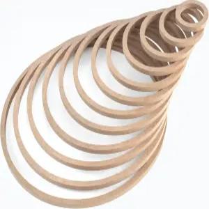 Macrame Hoops 페인팅 가능한 나무 MDF 12피스 플라워 화환 반지 벽걸이 공예품 DIY 웨딩 장식 드림 캐처