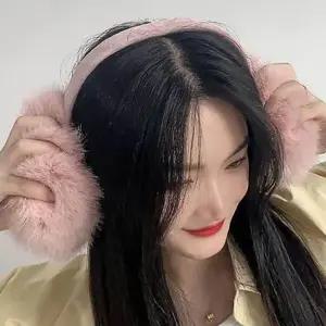 왕방울 핑크 쁠리즈 귀마개 왕 방한 여성 니트귀도리 방한