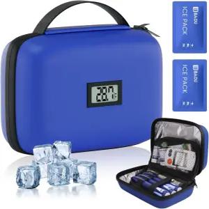 온도 표시 기능이 있는 신주 쿨러 여행 케이스 펜 및 용품용 TSA 승인 냉각 백 스 팩 2개가 된 냉장 품