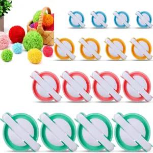 선칼라 6개 실용 폼폼 메이커 4가지 의 키트 공예 도구 세트 플러프 볼 위브 DIY 울 실 뜨개질 프로젝트