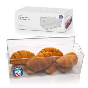 피칸티 정리 용기 저장실 사무 보관함 뚜껑이 16인치 식료품 주방 있는 힌지 플라스틱