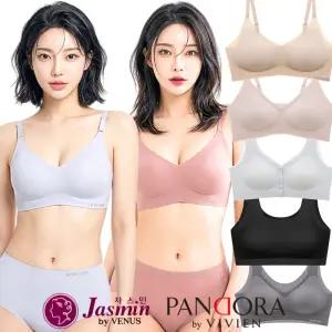 [비너스/비비안] 여름 쿨 무봉제 브라 여성 스포츠 심리스 여자 브래지어 속옷 빅사이즈 인견 탱크 탑 노와이어 스킨핏 누디 햄 팬티 세트 시원한 모달 편안한 베이직