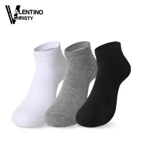 발렌티노 남자 학생 면100 진짜 순면 조깅 무지 발목 양말 스니-10족