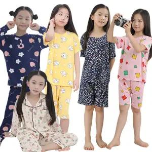 아동 봄 여름 사계절 반팔 반바지 긴팔 긴바지 잠옷 사방 스판 캐릭터 세트 곰돌이 주니어 홈웨어 파자마 내복 키즈 유아동 어린이 부드러운 스판 신축성 여아 남아