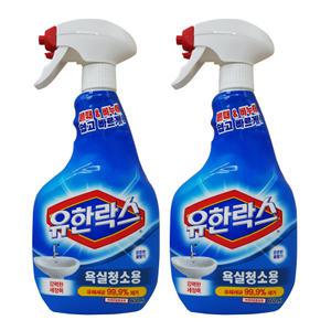 유한락스 욕실 청소용 600ml x 2개, 세정제 화장실 변기 세면대 타일 곰팡이 물때 제거 세제