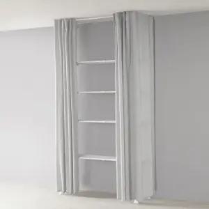 왕자 커튼세트_더블기둥선반용-완전밀폐형_멜란지그레이120