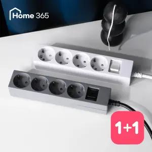 [1개+1개] 홈365 국산 과부하차단 멀티탭 4구 1.5m / 16A