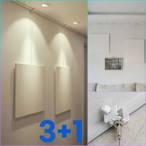 3+1 국내제조 안뚫어 무타공 못없이 액자걸이 와이어 천정