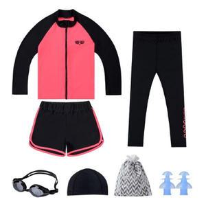 아쿠아티카 아동 래쉬가드 상하의 AQA336+수경+수모+귀마개 5종세트, 9호