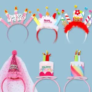 꼬깔 모자 해피벌스데이 요정 레이스 파티햇 공주 생일 축하 케이크 고깔 파티 엽서