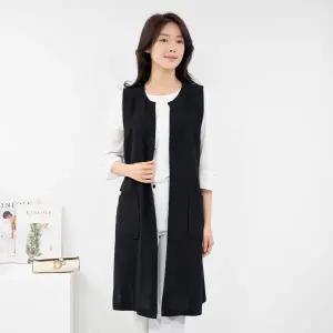 엄마옷 60대 여성 모슬린 클래식 롱 벨트 조끼 402HJK020 중년여성/50대/70대/빅사이즈/할머니옷/마담