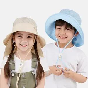 [썬글레이드][썬글레이드] 유아동 UV차단 버킷햇 플랩 인 캠핑햇 휘슬 스타퍼