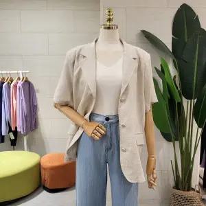 [대구백화점] [에잇컨셉]베이직 린넨혼방 반팔자켓(C24F7FJK011)