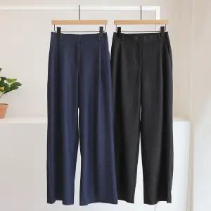 [잇수다] 글랜 찰랑찰랑 옆밴딩 원핀턱 논페이드 생지 데님 와이드 슬랙스