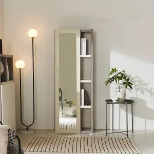 네오 카렌드 4단 600 높은 전신거울 수납장 NES1455